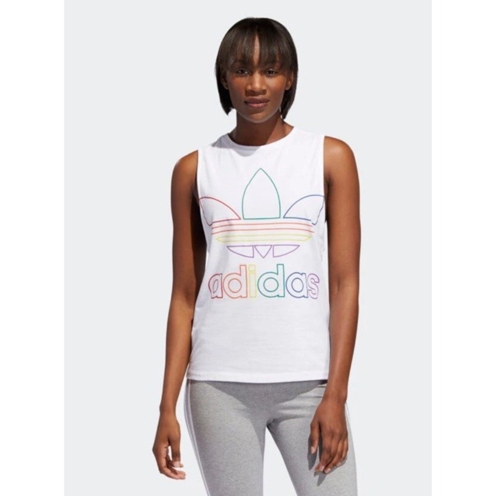 Adidas‎ Pride Trefoil Tank Top FI0879 Rainbow  New Women's Size Medium